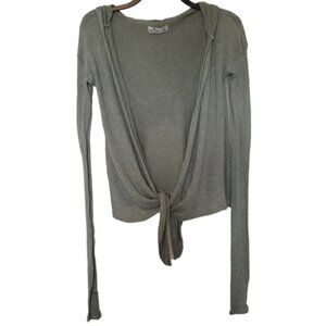 Hollister Green Lightweight Hooded Tie Front Cardigan Size XS